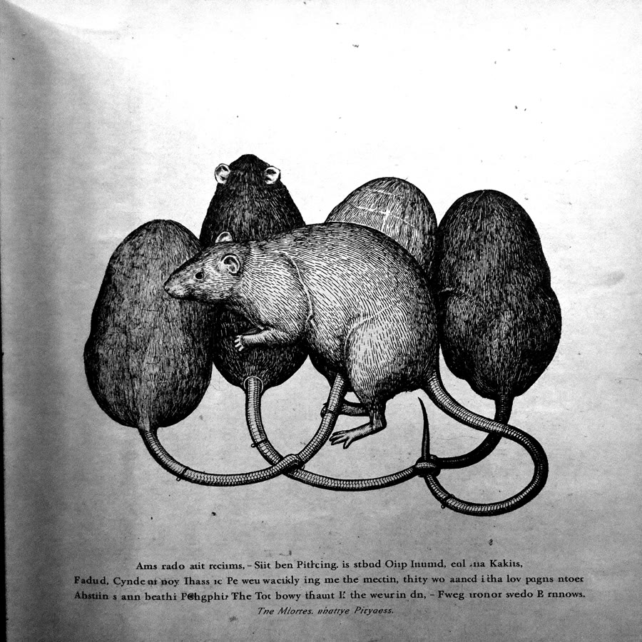 Engraving of a rat king