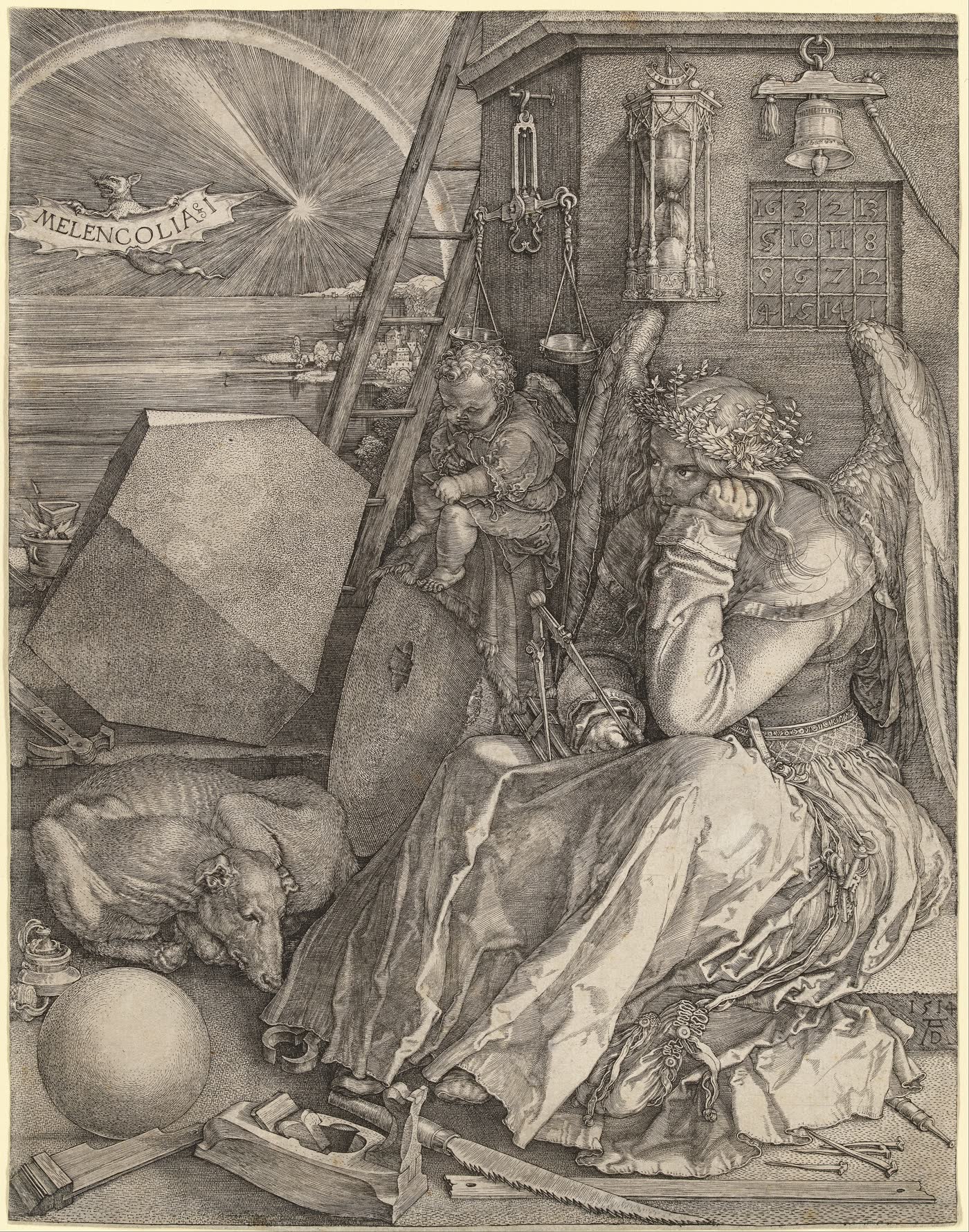 Melencolia I, Albrecht D&uuml;rer, 1514, engraving