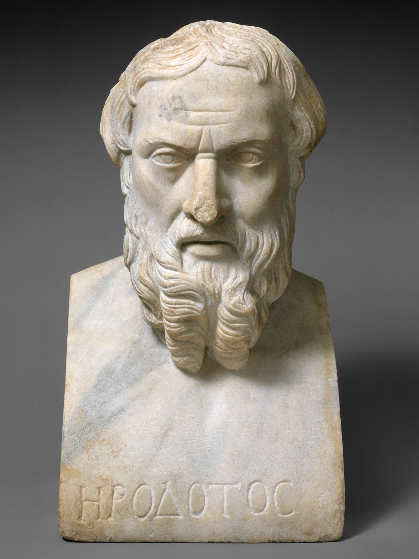Marble bust of Herodotos, Roman, after a Greek original